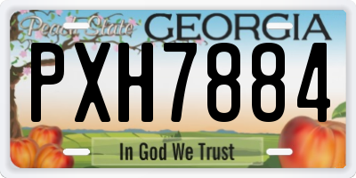 GA license plate PXH7884