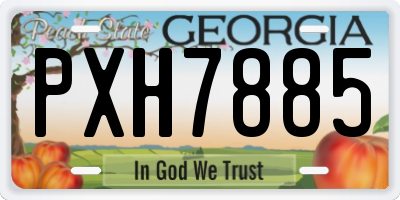 GA license plate PXH7885