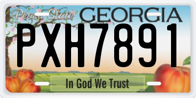 GA license plate PXH7891