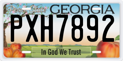 GA license plate PXH7892