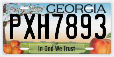 GA license plate PXH7893