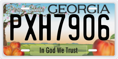 GA license plate PXH7906