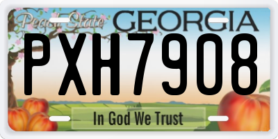 GA license plate PXH7908