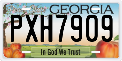 GA license plate PXH7909