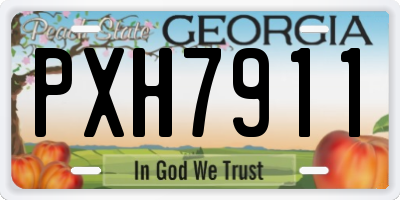 GA license plate PXH7911