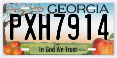 GA license plate PXH7914