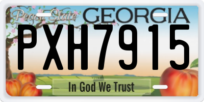 GA license plate PXH7915
