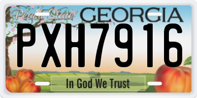 GA license plate PXH7916