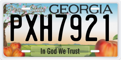 GA license plate PXH7921