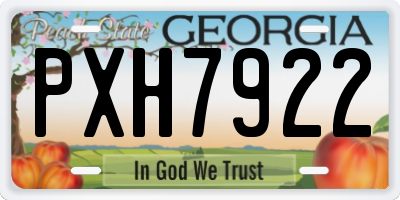 GA license plate PXH7922
