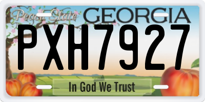 GA license plate PXH7927