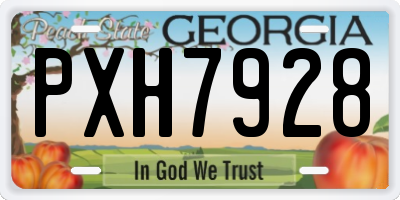 GA license plate PXH7928