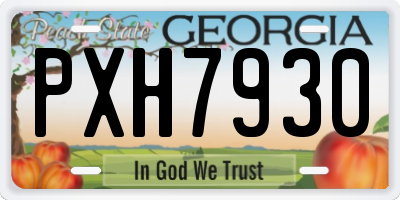 GA license plate PXH7930
