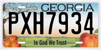 GA license plate PXH7934