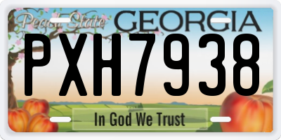 GA license plate PXH7938