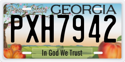 GA license plate PXH7942