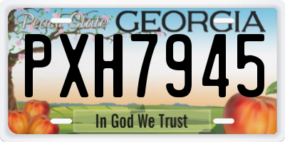 GA license plate PXH7945