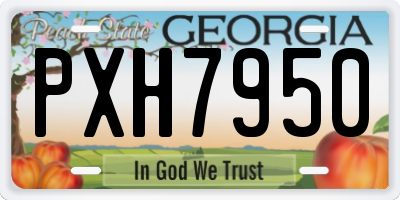 GA license plate PXH7950