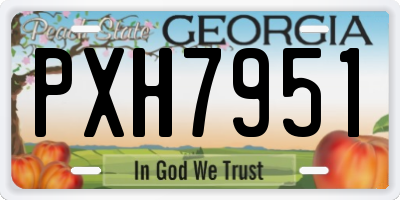 GA license plate PXH7951