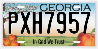 GA license plate PXH7957