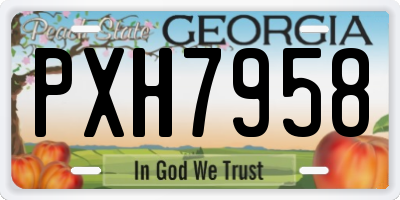 GA license plate PXH7958