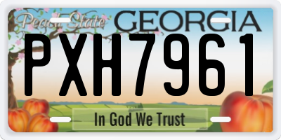 GA license plate PXH7961