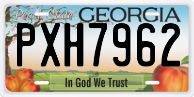 GA license plate PXH7962