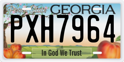 GA license plate PXH7964