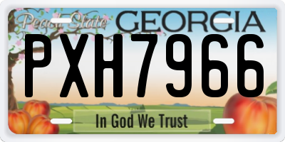 GA license plate PXH7966