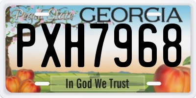 GA license plate PXH7968