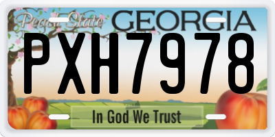 GA license plate PXH7978