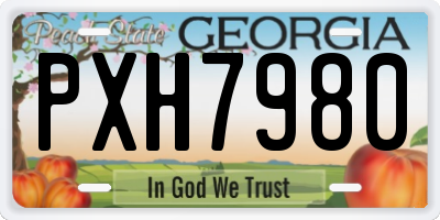 GA license plate PXH7980