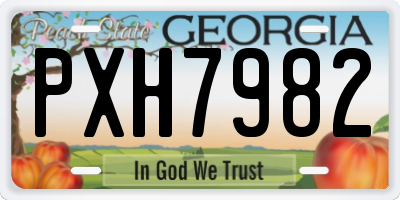 GA license plate PXH7982