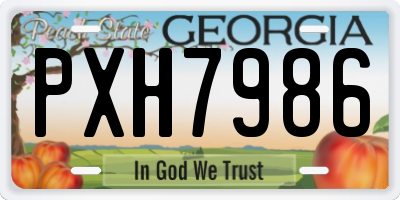 GA license plate PXH7986