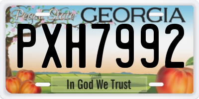 GA license plate PXH7992