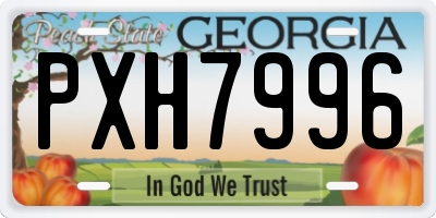 GA license plate PXH7996