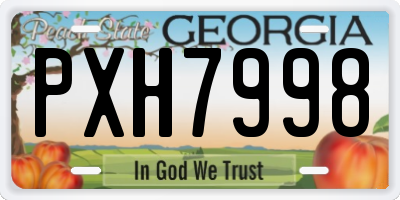 GA license plate PXH7998
