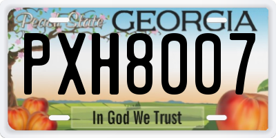 GA license plate PXH8007