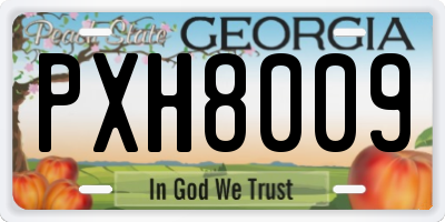 GA license plate PXH8009