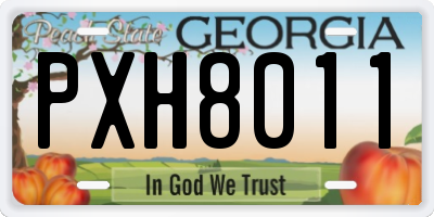 GA license plate PXH8011