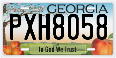 GA license plate PXH8058