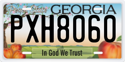 GA license plate PXH8060