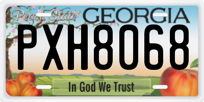 GA license plate PXH8068