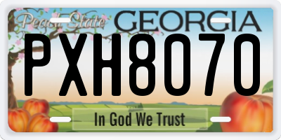 GA license plate PXH8070