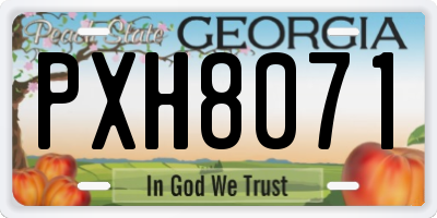 GA license plate PXH8071
