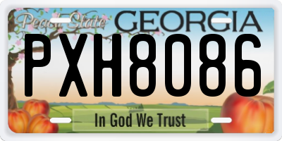 GA license plate PXH8086