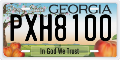 GA license plate PXH8100