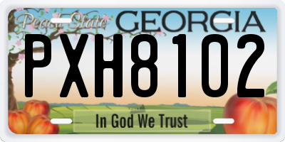 GA license plate PXH8102