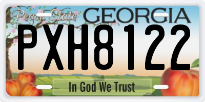GA license plate PXH8122