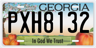 GA license plate PXH8132